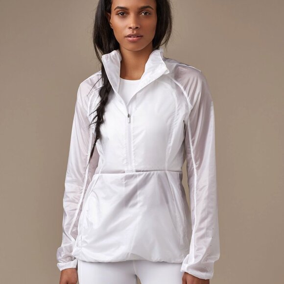 Lululemon Run With It Jacket Half Zip in White size 10 - Picture 8 of 16